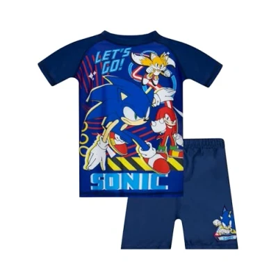 Bild av Sonic The Hedgehog Kostym Pojkars Simkostym 2 Delat Simset Blå 146