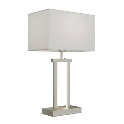 Bild av Lindby Bordslampa &#039;Sigurd&#039; (modern) i Grå av textil/siden för vardagsrum matsal (1 lamor,) Textil bordslampa, skrivbordslampa, sänglampa, sängbordslampa
