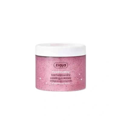 Bild av Ziaja Marshmallow sockerskrubb 300 ml, jordgubbe exfolierar och återfuktar huden, ger daglig förstärkning av överkroppen, resestorlek