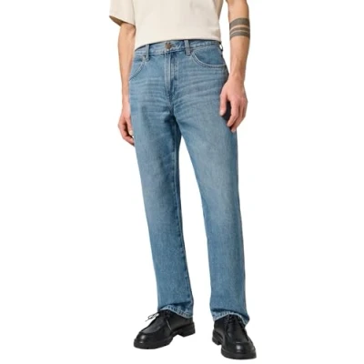 Bild av Wrangler Jeans för män, avslappnad rak passform, raka ben, Jungle Jaspis, 32W x 30L