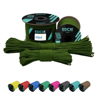 Bild av EdcX 2 mm Nylon Paracord 275 (50 och 100 m) 100% nylonrep, 3 tråds sladd, Nylonsnöre i många färger