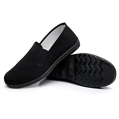 Bild av Tofflor i kinesisk stil Kung Fu Martial Arts Tai Chi skor Gummisula Unisex Svart Storlek EU 35