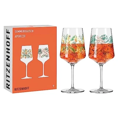 Bild av RITZENHOFF 6221001 aperitif glas set om 2 500 ml serie sommarrausch blommig stil, flerfärgad Tillverkad i Tyskland