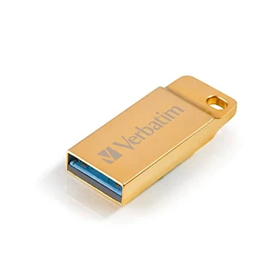 Bild av Verbatim Metal Executive USB 3.0 enhet 64 GB, minne, vatten och dammtät, 80 MB/s läsning, 25 skrivning, guld, GB 99106