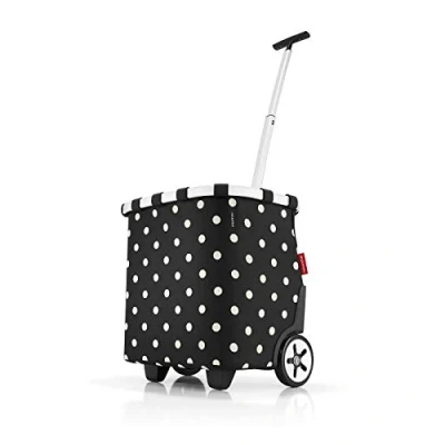 Bild av reisenthel carrycruiser bärbar Shoppingvagn med robust aluminiumram, axelrem och avtagbar innerficka i nät tillverkad av vattenavvisande material, Blandade prickar, 48 cm,