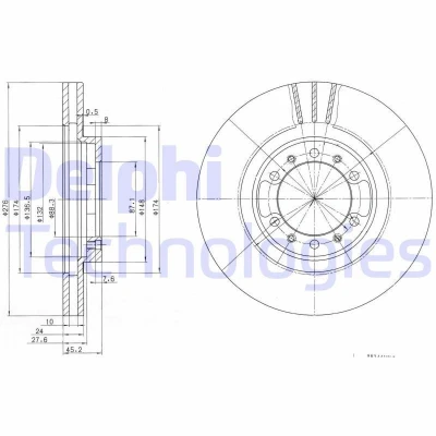 Bild av Bromsskiva DELPHI BG3099