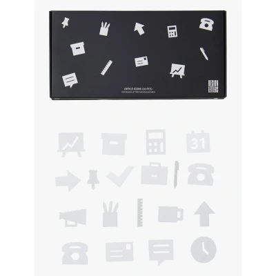 Bild av Design Letters Kontorsikoner för Anslagstavla 20 pcs, Vit