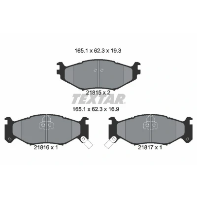Bild av TEXTAR 2181501 Jeu de plaquettes frein avec indicateur d&#039;usure CHRYSLER: VOYAGER 2, LeBaron III Cabriolet, Coupe