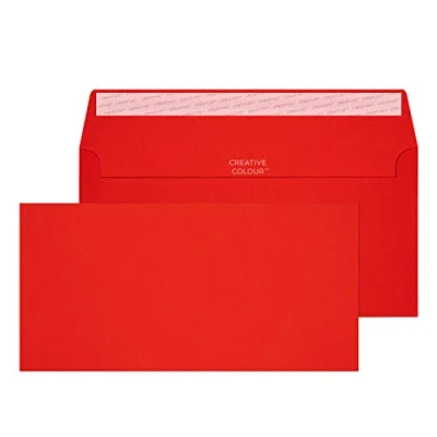Bild av Blake Creative Colour 25206 färgade kuvert självhäftande pillar box röd DL+ 114 x 229 mm 120 g/m² 25 stycken