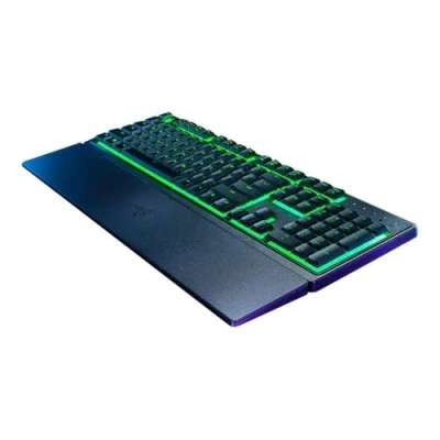 Bild av Razer Ornata V3 X platt membrantangentbord med Chroma RGB (autlösa membranbrytare, ergonomiskt handledsstöd, knappkåpor anti UV beläggning) QWERTZ DE layout svart