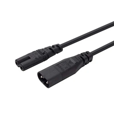 Bild av Huvudsaklig strömadapterkabel IEC 60320 C8 till C7 hane hona (1m)