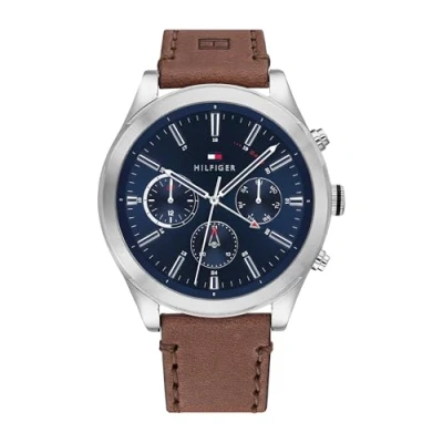 Bild av Tommy Hilfiger Herr multiurtavla kvarts armbandsur Ashton, BRUN, En storlek, Bälte