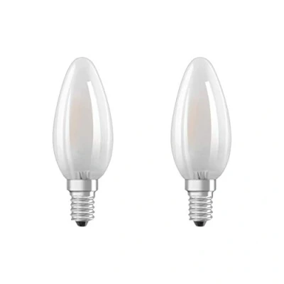 Bild av Osram LED bas klassisk B/LED lampa E14, 4 W, varm vit, 220 till 240 V, 40 W ersättning, 2 pack