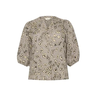 Bild av Kaffe Curve Liana Blus Grey black leopard, Storlek: 48, leopard