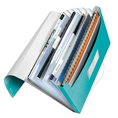 Bild av Leitz WOW Projektmapp, 6 fack, A4, gummiband, isblå, 45890051