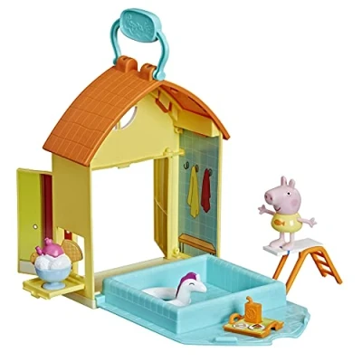 Bild av Peppa Pig Peppa&#039;s Adventures Peppas pool dag lekset, förskoleleksaker, innehåller 1 figur och 4 tillbehör, lämplig från 3 år