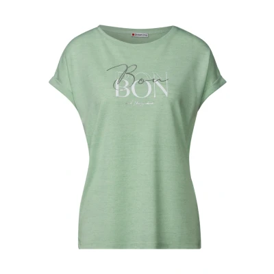 Bild av Street One dam t shirt med Wording, Mjuk jade grön, 36
