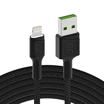 Bild av Kabel GC RAY USB laddningskabel Lightning 200 cm med vitt LED ljus snabbladdningskabel för Apple iPhone 12/12 Pro/12 Pro Max/11/11 Pro/11 Max/XS/XS Max/XR/X/ 8/8 Plus/SE/ 7/7 Plus/ 6s/6 iPad