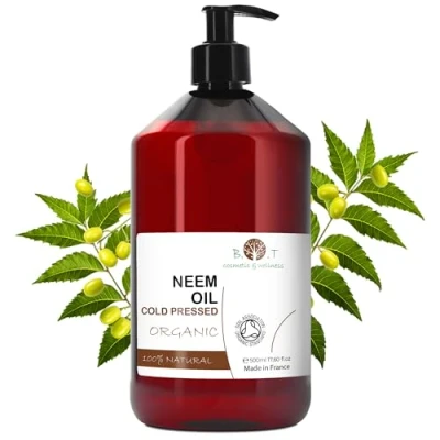 Bild av Ekologisk kallpressad Neem olja för kosmetiskt bruk 100% naturlig (500 ml)