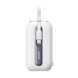 Bild av Mini powerbank med Lightning och USB C kablar 10.000mAh 22,5W Vit