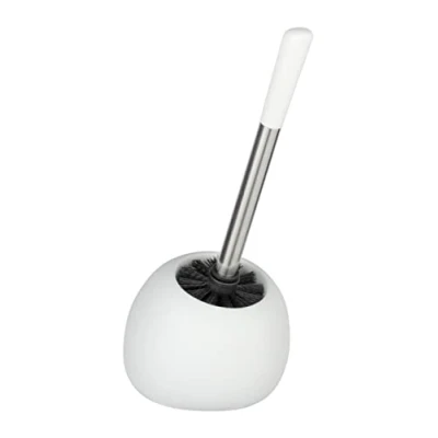 Bild av WENKO Polariserad toalettborsthållare av högkvalitativ keramik, för badrum och gästtoalett, inklusive toalettborste med utbytbart borsthuvud Ø 8 cm, 15 x 36 14,5 vit matt