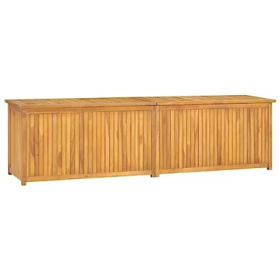 Bild av vidaXL Trädgårdslåda 200x50x55 cm massiv teak, trälåda, trädgårdsmöbler, trädgårdsförvaringslåda, utomhusförvaringslåda, utemöbler, utomhuslåda