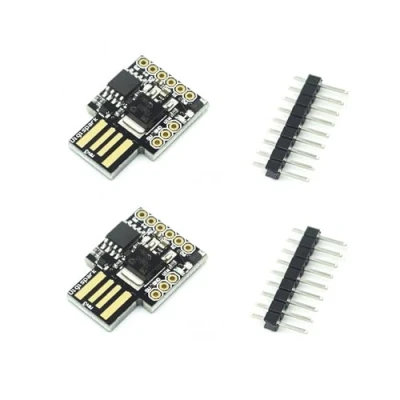 Bild av 2 stycken allmänna Micro USB utvecklingstavla kompatibla med ATTINY85 Arduino.