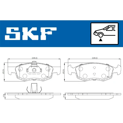 Bild av SKF VKBP 80294 Jeu de plaquettes frein non préparé pour indicateur d&#039;usure DACIA: LOGAN I Pick up, RENAULT: 1 Kombi