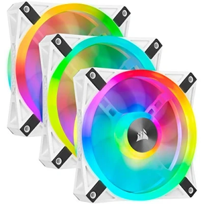Bild av Corsair QL Series, iCUE QL120 RGB, 120mm RGB LED PWM White Fan, Triple Fan Kit with Lighting Node CORE