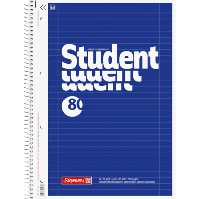 Bild av Brunnen 1067927 Anteckningsblock/collegeblock student (A4, linjerad, linjär 27, 70 g/m², 80 ark)