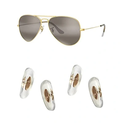 Bild av HiCycle2 Ray Ban ersättning 2 par näsdynor för Aviator RB3025 RB3539 RB3026 RB3447 RB4263 RB3548 RB3716 RB3816 RB3548N solglasögon reparationskit Clip on, bonus solglasögonväska, Guld
