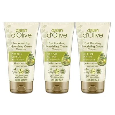Bild av 3 x Dalan d&#039;Olive hand och kroppskräm, 60 ml handkräm set