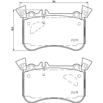 Bild av HELLA 8DB 355 021 771 Jeu de plaquettes frein préparé pour indicateur d&#039;usure avec masses d&#039;équilibrage MERCEDES BENZ: Classe A, GLA, CLA Coupe