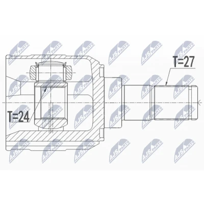 Bild av NTY NPW KA 365 Tête De Cardan Essieu avant, avant gauche, droit KIA: Pro cee‘d II 3 portes, 5 portes