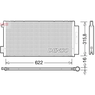 Bild av DENSO DCN09044 Condenseur De Clim avec déshydrateur R 134a FIAT: Tipo 3/5 portes, 500L