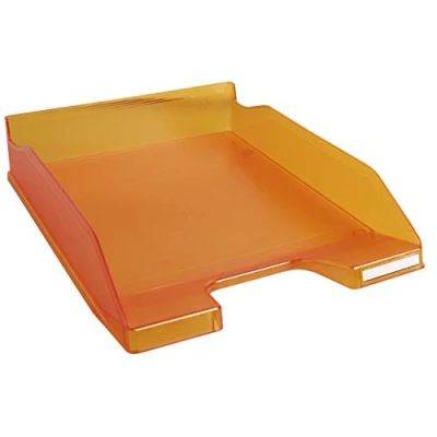 Bild av Exacompta 11346D 6 pack premium brevfack Combo midi din A4. Idealiska brevkorgar för organisation. Robusta och stapelbara förvaringskorgar mandarin genomskinlig