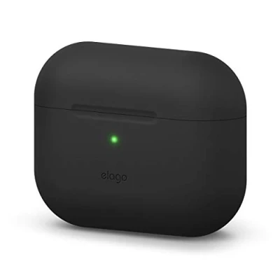 Bild av elago Silikonfodral designat för Apple AirPods Pro fodral, 360 fullt skydd, synlig LED, premium silikonskydd (svart)