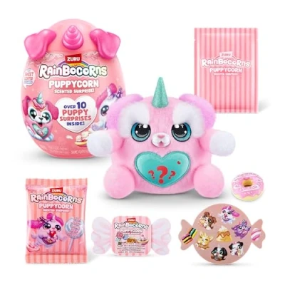 Bild av Rainbocorns ZURU Puppycorn Scent Surprise, Schnauzer, av Surprise Unboxing mjuk leksak, doftande valp plysch för flickor (Schnauzer)