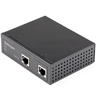 Bild av StarTech.com Industrial Gigabit Ethernet PoE Injector 30W 802.3at PoE+ Midspan 48V 56VDC DIN Rail Power Over Adapter