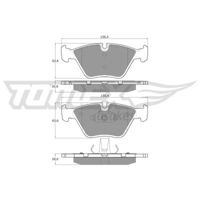 Bild av TOMEX brakes TX 13 20 Jeu de plaquettes frein Essieu avant préparé pour indicateur d&#039;usure BMW: 3 Berline, Coupe, X3, ROVER: 75, 75 Tourer