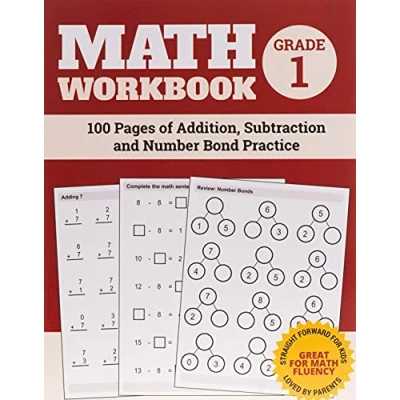 Bild av Math Workbook Grade 1: 100 Pages of Addition, Subtraction and Number Bond Practice