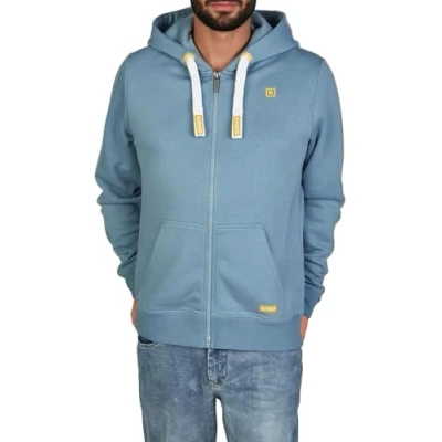 Bild av riverso Sweatjacka herr med huva dragkedja regular fit RIVNoah huvjacka brun röd blå svart grön grå beige S M L XL XXL 3XL 4XL 5XL, Morning dimma blå,