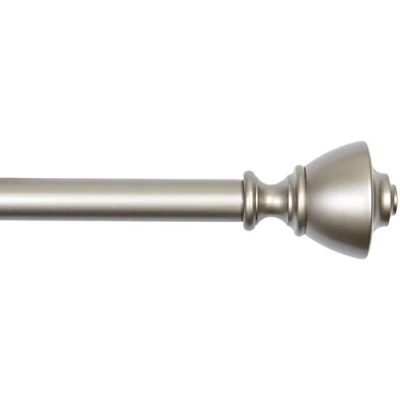 Bild av Amazon basics gardinstång med urnformade ändstycken utdragbar från 72 cm till tum för sovrum, matsal, vardagsrum eller kök, nickel
