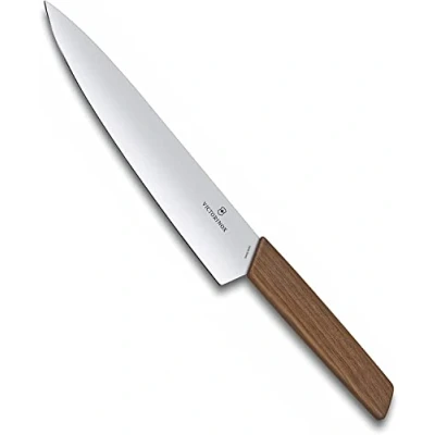 Bild av Victorinox, Swiss Modern, Profi Tranchiermesser, Extra Scharfe Klinge, gerader Schliff, 20 cm, Edler Holzgriff, Rostfreier Stahl, braun