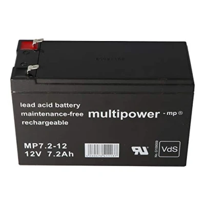 Bild av Multipower MP7.2 12 PB blybatteri, bly, fleece, batteri, volt V 7,2 Ah 7 200 mah, AGM teknik, VDS godkännande