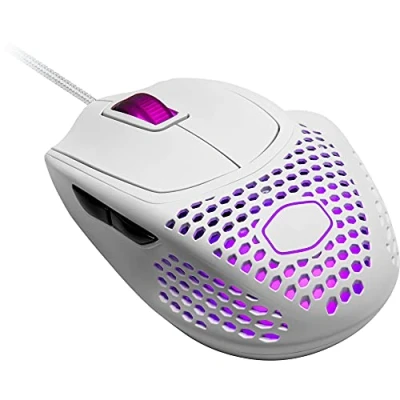 Bild av Cooler Master MM720 RGB LED Claw Grip Wired Gaming Mouse Ultra Lightweight 49g Honeycomb Shell, 16000 DPI Optical Sensor, 70 Million Click Micro Switches, Smooth Glide PTFE Feet Matte White