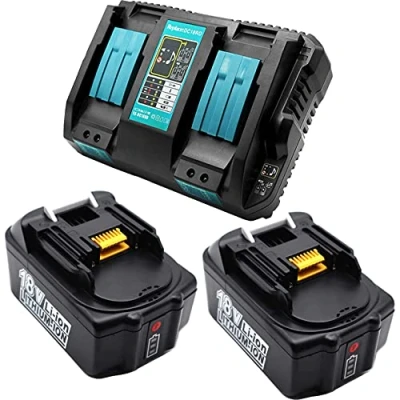 Bild av FengBP® Ersättning kompatibel för Makita DC18RD snabbladdare med 2X BL1850 B 18V 5,0Ah BL1830 BL1850B DMR100 DMR110 DMR103B BMR104 DMR106 DMR108 DMR107 380Z dur181z duc353z