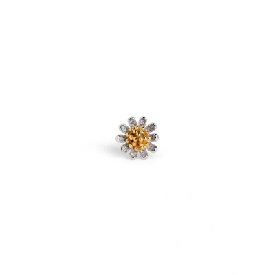 Bild av SINGULARU Daisy löst örhänge 925 sterling silver med 18K guld och rodiumpläterad finish skruvmutterlås, smycken för kvinnor, Eén maat, Silver, Ingen ädelsten