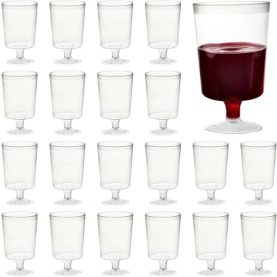 Bild av MATANA 50 Plast Vinglas för Bröllop, Födelsedagar, Jul och Fester, 180ml Klara som Glas Elegant, Robust Återanvändbar