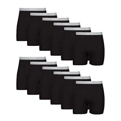 Bild av Hanes herr tagless Cool Dri boxershorts med komfortflexband, flera förpackningar tillgängliga retroshorts (12 pack), 12 stycken svart, M